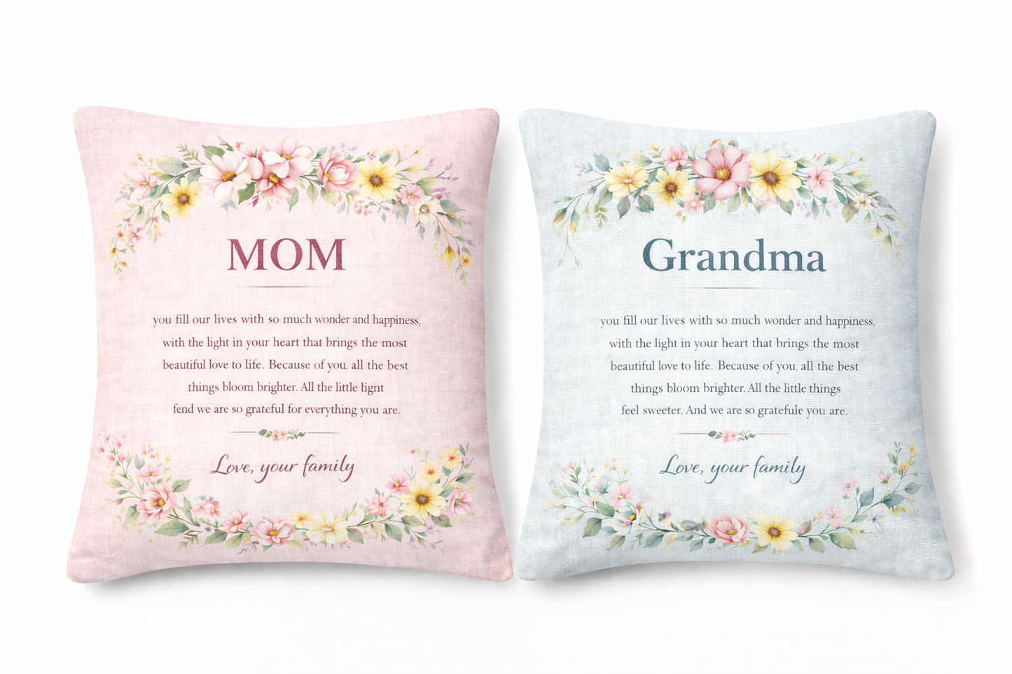 Forever Grandma and Mom Pillow bundle